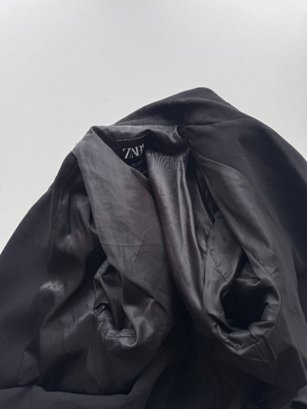 ZARA Black Crepe Double Breasted Oversized Cocoon Blazer Suit Jacket, Size M - Picture 10 of 12